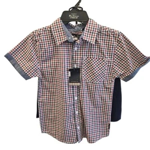 Ben Sherman Check Plaid Big Boys Shorts Set Red White Blue NEW Size 8 - Picture 1 of 4