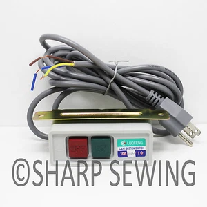 CAJA DE INTERRUPTOR DE ENCENDIDO/APAGADO 110V Y CABLE PARA MÁQUINA DE COSER INDUSTRIAL, JUKI, CONSEW, BROTHER - Imagen 1 de 1