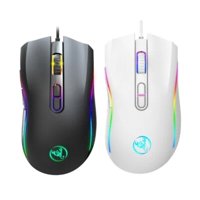 RGB Gamings Mouse USB Cord 3200DPI Ergonomics Gamers Optical Mouse with Light Up - Image 1 of 4