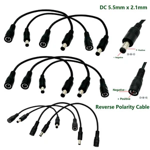 10x Reverse Polarity Converter Cable 5.5mm x 2.1mm Keyboard Guitar Effect Pedals - Picture 1 of 15