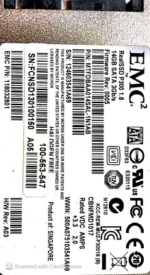 EMC Storage CPU EC3539 4-Core 8GB RAM DDR3 10600R 14GB SSD 303-123-001D-01 - Image 1 of 4