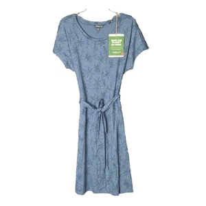 New Toad & Co Dress XL Cue Wrap Organic Cotton Blue Floral High Tide Airy Flower - Picture 1 of 10