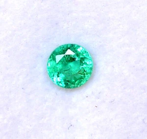Natural Emerald Round Cut 5 mm 0.54 CTS Untreated Faceted Loose Gemstone - Bild 1 von 9