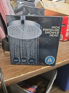 Shower Head - High Pressure Rain - 6 In new Black - Picture 1 of 6