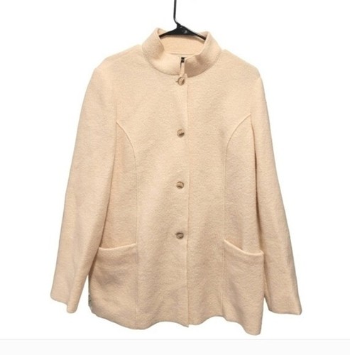 OFF WHITE Cappotto Lands' End bambino lana panna con bottoni taglia 14