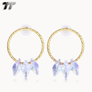 TT 18K Gold Plated Made with Swarovski Crystal Element Stud Earring (SCE11) NEW