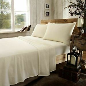 Luxury 100% Brushed Cotton Flannel Flat Sheet Single Double King Super King