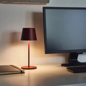 Lámpara de mesa LED a batería Down blanco cálido 3000K lámpara luz interior exterior IP65 rojo mate - Imagen 1 de 6