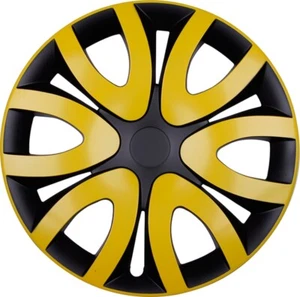 Radzierblenden "Mika" 16 ZOLL #29 in Gelb Schwarz 4x PREMIUM DESIGN Radkappen - Bild 1 von 1