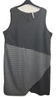 NY Collection Plus Size 26 Sleeveless Dress Black White Houndstooth Check US3X