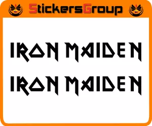COPPIA ADESIVI IRON MAIDEN PER AUTO MOTO SCOOTER IN VINILE NEW - Foto 1 di 1