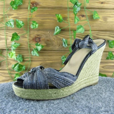 Saks Fifth Avenue Lillian Women Ankle Strap Sandal Shoes Size 9 Med Blue Leather - Image 1 of 4