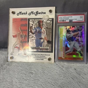 MARK McGWIRE 1999 BLACK DIAMOND 154/400 & 2000 TOPPS CHROME KINGS REFRACTOR /522 - Picture 1 of 10