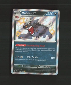 Tarjeta Pokémon Mabosstiff 188/091 Paldean Fates Holo Brillante Rara Casi Nueva - Imagen 1 de 10