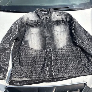 Makobi Frost Tattered Denim Jacket - Picture 1 of 2