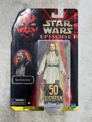 Figura Star Wars The Black Series: Qui-Gon Jinn, Lucasfilm 50ª Edición Cardada Foto 1 de 2