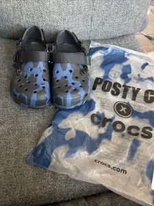 Post Malone X Crocs Duet Max Clog Womens size 8 Mens size 6 Black/Blue Camo NEW - Picture 1 of 6