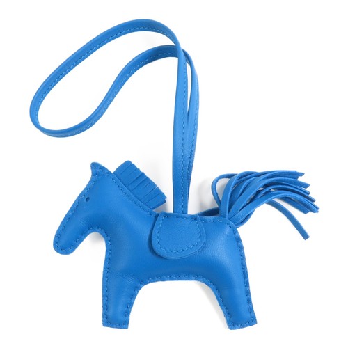 HERMÈS HERMES Rodeo PM Charm Milo Pelle Blu