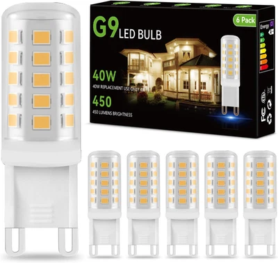 G9 LED Light Bulbs, 3000K Soft Warm White G9 Base Bulbs 4W, 40 Watt T4 G9 Haloge - Image 1 of 4