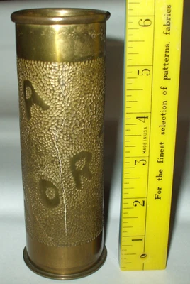 WWII Trench Art Inert 1942 37MM Brass North Africa 1943 - Image 1 of 4