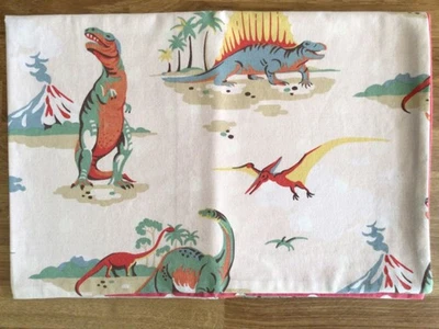 USED 1 Pillowcase Handmade  W/ Cath Kidston Dinosaur & Spots Red Cotton T-Rex - Image 1 of 4