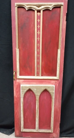 Ornate Short & Narrow Interior Door Salvaged from a Church in VA  21  1/4 x  61" Cover
