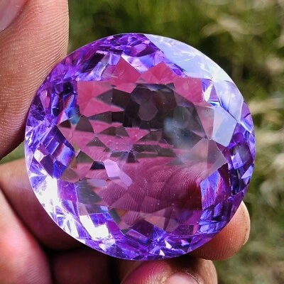 CONSUMMATE 209 CT PURPLE OPAL EGL CERTIFIED UNTREATED ROUND CUT LOOSE GEMSTONE - Image 1 of 4