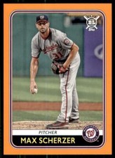 2020 Big League Base Orange #134 Max Scherzer - Washington Nationals