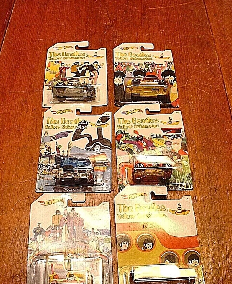 Juego de 6 coches Beatles Hot Wheels 2015 como nuevos en tarjetas Foto 1 de 4
