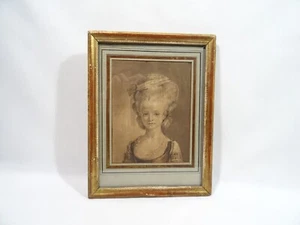 ANCIENNE GRAVURE JEUNE FILLE BOURGEOISE XVIII EME SIECLE OLD ENGRAVING - Picture 1 of 7
