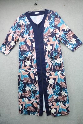 Vestido de noche/bata para mujer Ekouaer media manga-mediano-cerradura completa-bolsillos Foto 1 de 4