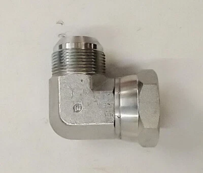 BRENNAN 1-1/4" JIC TO 1-1/4" SWIVEL COMPRESSION 90° STEEL ELBOW  2250-20-20 - Image 1 of 3