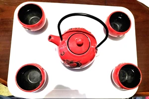 Tea Set, Chinese, 1 small teapot & 4 drinking bowls - Picture 1 of 4