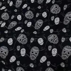 Skull Pattern Fabric DIY Crafts Costume Upholstery Table Curtain Stage Clothing - Picture 1 of 3