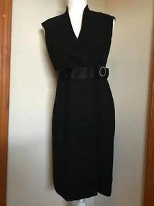 Donna Morgan Petites V-Neck Black Wrap Sheath Dress Sz 2 Extra Small Nordstrom - Picture 1 of 5