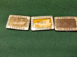 Vintage Lot of 3 REYNOLDS (Spring?) - JACKSON Employee Badges ~ Whitehead & Hoag - Picture 1 of 11