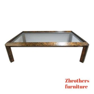 Mesa de centro vintage Mid Century imitación caparazón de tortuga Regency Foto 1 de 4