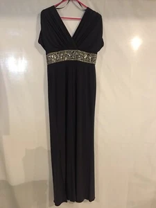 JS Boutique Womens Vintages Size 10 Gown Plum Color Sequins Waist - Picture 1 of 6