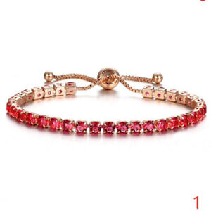 Elegant Crystal Cubic Zircon Bracelet Adjustable Bangle Women Wedding Jewellery