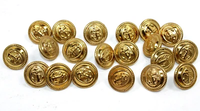 20 JACKET BLAZER Navy ANCHOR Brass/Gold Tone Round Buttons .75 Inches - Image 1 of 4