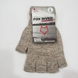 Fox River Mens Ragg Wool Medium Weight Fingerless Glove  Brown Tweed Large NEW