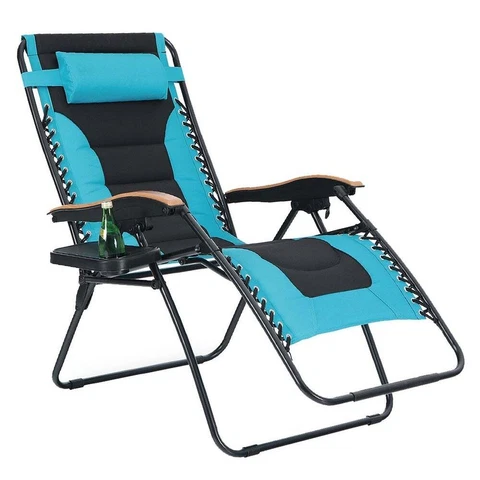 TRM XL Padded Zero Gravity Lounge Chair with Cup Holder - Aqua  MSRP $144.42 Cover