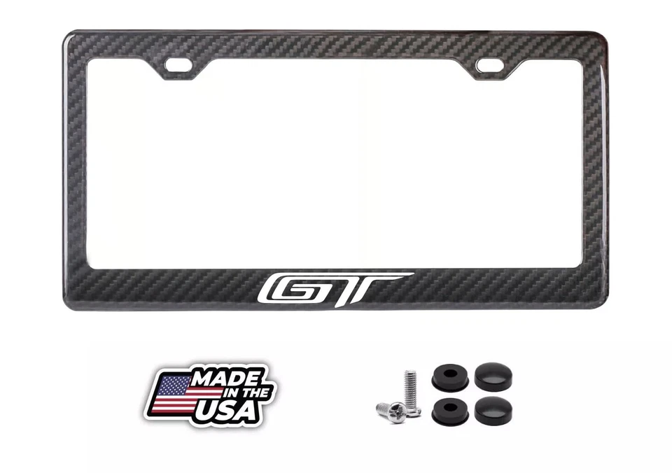 GT Real Carbon Fiber License Plate Frame Fits Ford Foto 1 de 4
