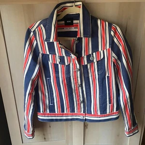 Urban Outfitters BDG Striped Red White & Blue Jean Jacket Size M America USA - Picture 1 of 8