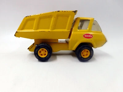 Vintage Tonka Yellow Dump Truck Small 9", Pressed Steel ~ NICE!! - Image 1 of 4