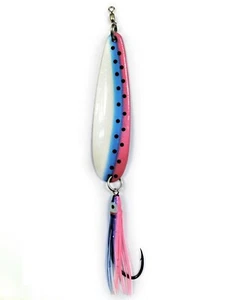 Cuchara de salmón McOmie's 4" UV arco iris con Hoochie - Imagen 1 de 1