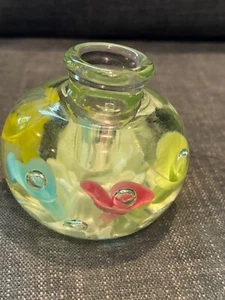 Joe Rice St. Clair Blown Art Glass Multicolor Perfume Bottle Paperweight - Picture 1 of 11