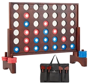 Juego Gigante Madera 4 en Fila - Divertidos Juegos de Mesa Interior y Exterior para Adolescentes - Imagen 1 de 8