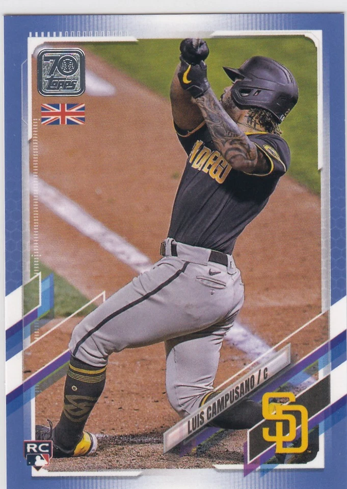 2021 Topps 70th UK LUIS CAMPUSANO Blue Parallel #48 19/75 Padres Rookie - Image 1 of 1