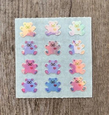 🐻Sandylion Stickerabschnitt- Mini Bären mit Herz Pearly - Rar!🐻 - Bild 1 von 3
